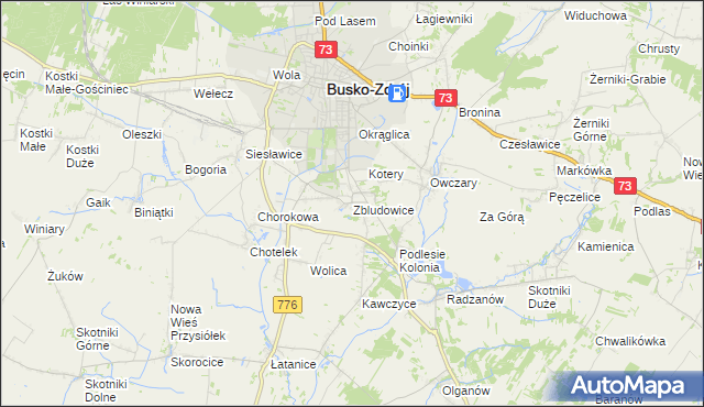 mapa Zbludowice, Zbludowice na mapie Targeo