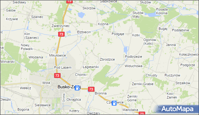 mapa Zbrodzice, Zbrodzice na mapie Targeo