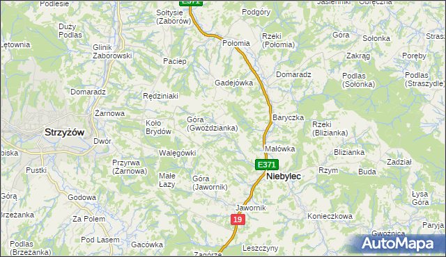 mapa Gwoździanka, Gwoździanka na mapie Targeo