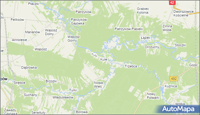 mapa Kule gmina Popów, Kule gmina Popów na mapie Targeo