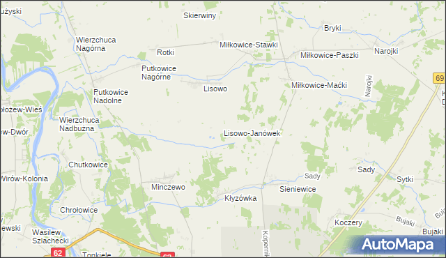 mapa Lisowo-Janówek, Lisowo-Janówek na mapie Targeo