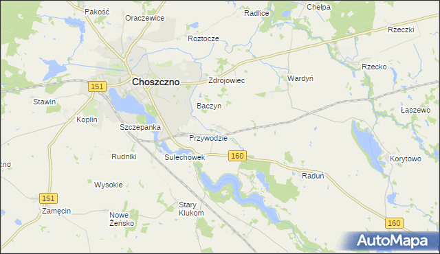 mapa Smoleń gmina Choszczno, Smoleń gmina Choszczno na mapie Targeo