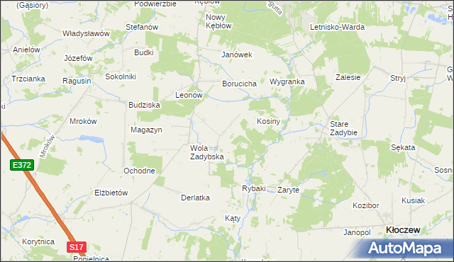 mapa Wola Zadybska-Kolonia, Wola Zadybska-Kolonia na mapie Targeo
