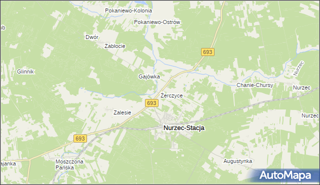 mapa Żerczyce, Żerczyce na mapie Targeo