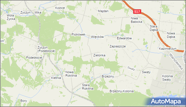 mapa Zielonka gmina Stężyca, Zielonka gmina Stężyca na mapie Targeo