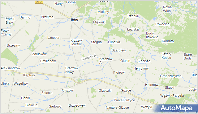 mapa Brzozów A, Brzozów A na mapie Targeo