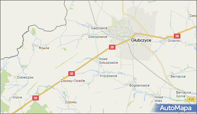 mapa Nowe Gołuszowice, Nowe Gołuszowice na mapie Targeo