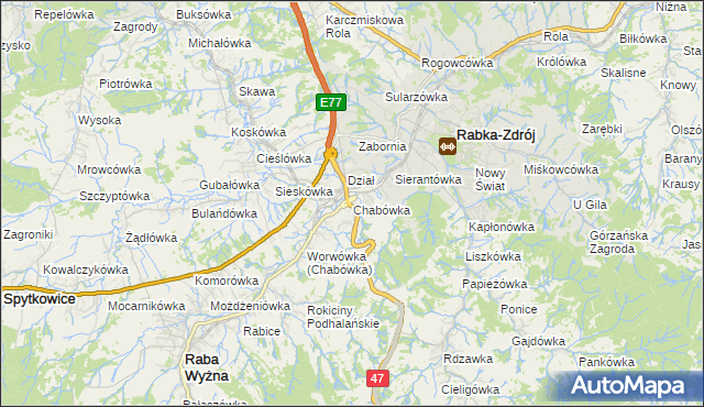 mapa Chabówka, Chabówka na mapie Targeo