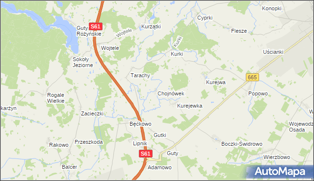 mapa Chojnówek, Chojnówek na mapie Targeo