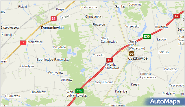 mapa Czatolin, Czatolin na mapie Targeo