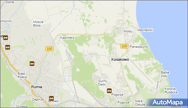 mapa Dębogórze, Dębogórze na mapie Targeo