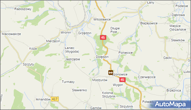 mapa Dolędzin, Dolędzin na mapie Targeo