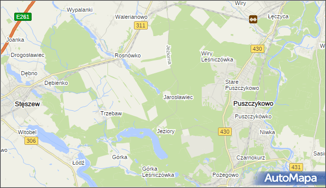 mapa Jarosławiec gmina Komorniki, Jarosławiec gmina Komorniki na mapie Targeo