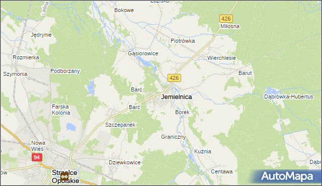 mapa Jemielnica, Jemielnica na mapie Targeo