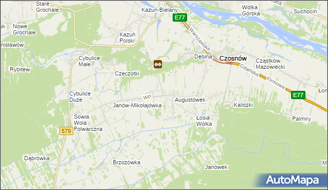 mapa Jesionka gmina Czosnów, Jesionka gmina Czosnów na mapie Targeo