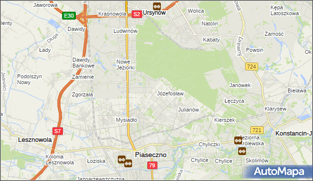 mapa Józefosław, Józefosław na mapie Targeo