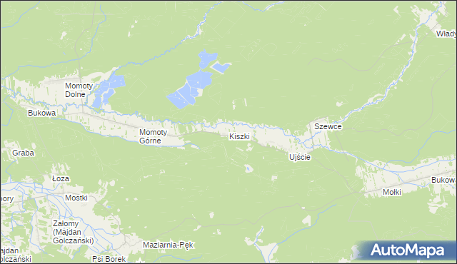 mapa Kiszki gmina Janów Lubelski, Kiszki gmina Janów Lubelski na mapie Targeo