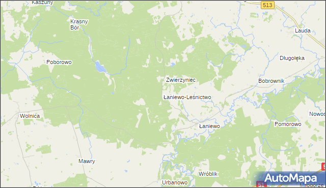 mapa Łaniewo Leśniczówka, Łaniewo Leśniczówka na mapie Targeo