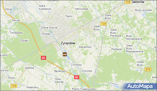 mapa Mariampol gmina Jaktorów, Mariampol gmina Jaktorów na mapie Targeo