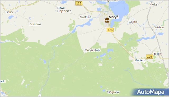 mapa Moryń-Dwór, Moryń-Dwór na mapie Targeo