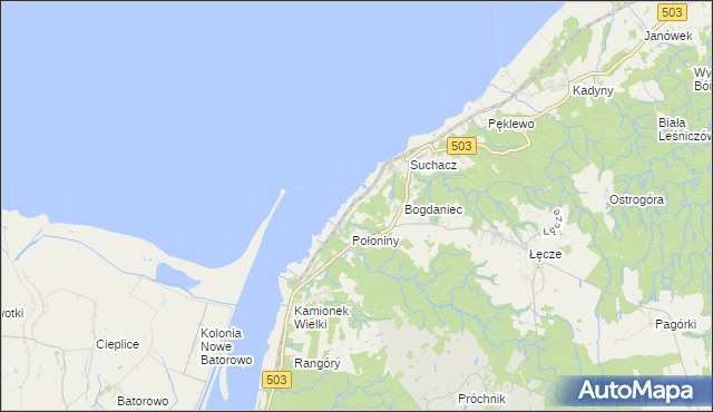 mapa Nadbrzeże gmina Tolkmicko, Nadbrzeże gmina Tolkmicko na mapie Targeo