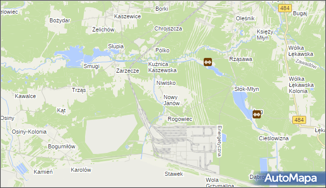 mapa Nowy Janów gmina Kluki, Nowy Janów gmina Kluki na mapie Targeo