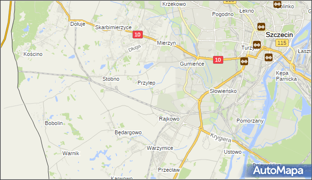 mapa Ostoja gmina Kołbaskowo, Ostoja gmina Kołbaskowo na mapie Targeo