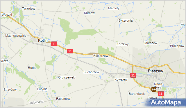 mapa Piekarzew, Piekarzew na mapie Targeo