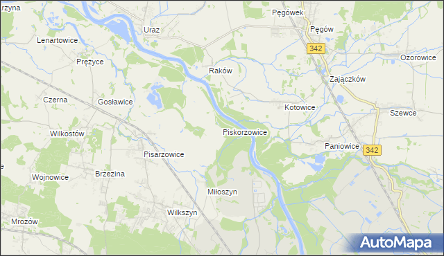 mapa Piskorzowice, Piskorzowice na mapie Targeo