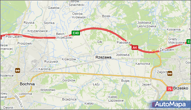 mapa Rzezawa, Rzezawa na mapie Targeo