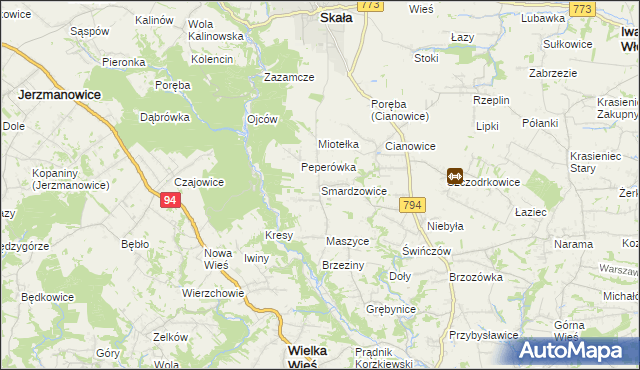 mapa Smardzowice, Smardzowice na mapie Targeo