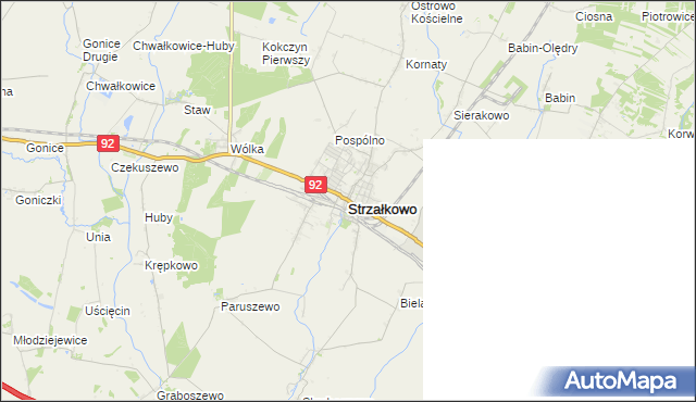 mapa Strzałkowo powiat słupecki, Strzałkowo powiat słupecki na mapie Targeo