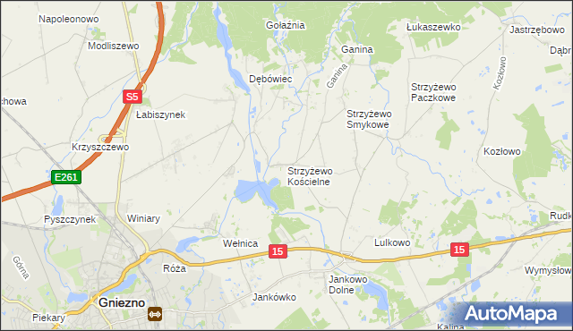 mapa Strzyżewo Kościelne, Strzyżewo Kościelne na mapie Targeo