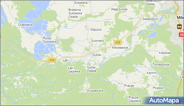 mapa Sułów gmina Milicz, Sułów gmina Milicz na mapie Targeo