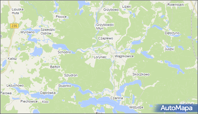 mapa Wawrzynowo, Wawrzynowo na mapie Targeo