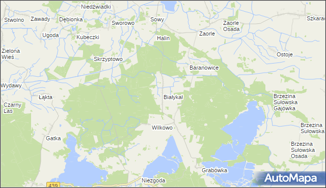 mapa Białykał, Białykał na mapie Targeo