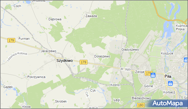 mapa Dolaszewo, Dolaszewo na mapie Targeo