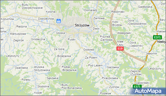 mapa Godowa, Godowa na mapie Targeo