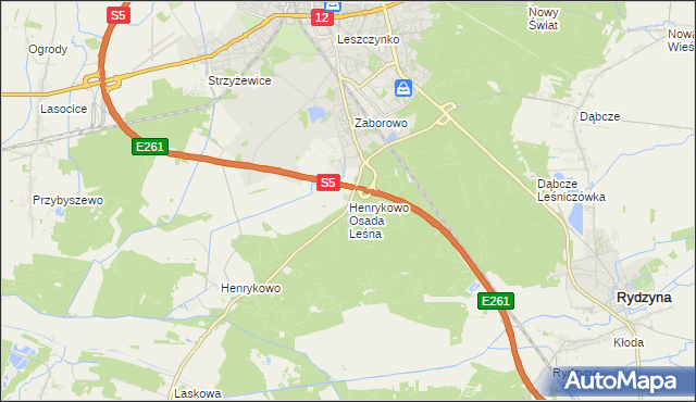 mapa Henrykowo Osada Leśna, Henrykowo Osada Leśna na mapie Targeo