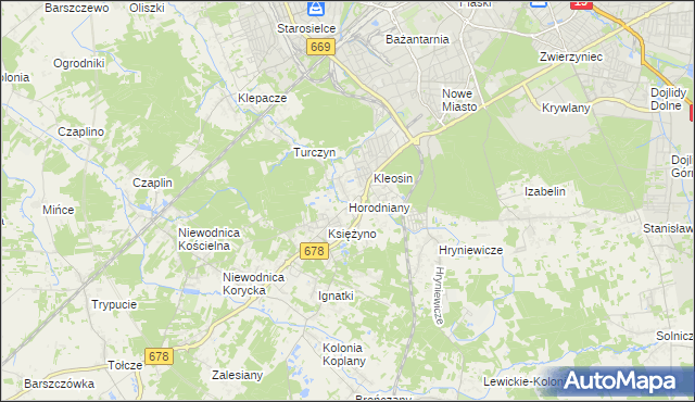 mapa Horodniany, Horodniany na mapie Targeo