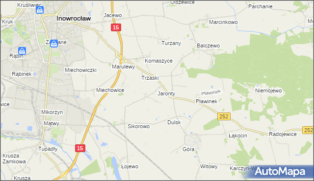mapa Jaronty, Jaronty na mapie Targeo