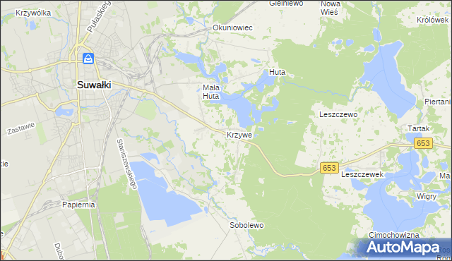 mapa Krzywe gmina Suwałki, Krzywe gmina Suwałki na mapie Targeo