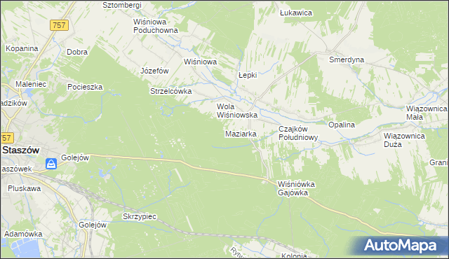 mapa Maziarka gmina Staszów, Maziarka gmina Staszów na mapie Targeo