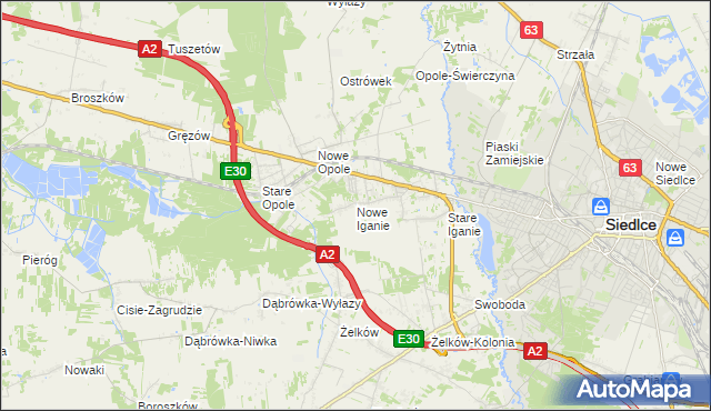 mapa Nowe Iganie, Nowe Iganie na mapie Targeo