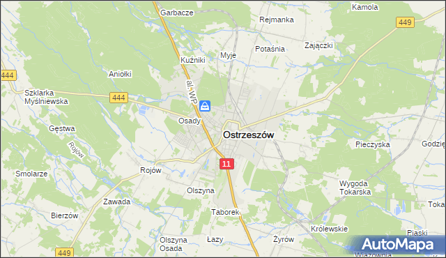 mapa Ostrzeszów, Ostrzeszów na mapie Targeo