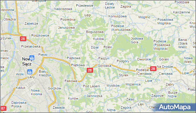 mapa Paszyn, Paszyn na mapie Targeo