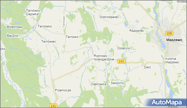 mapa Rożnowo Nowogardzkie, Rożnowo Nowogardzkie na mapie Targeo