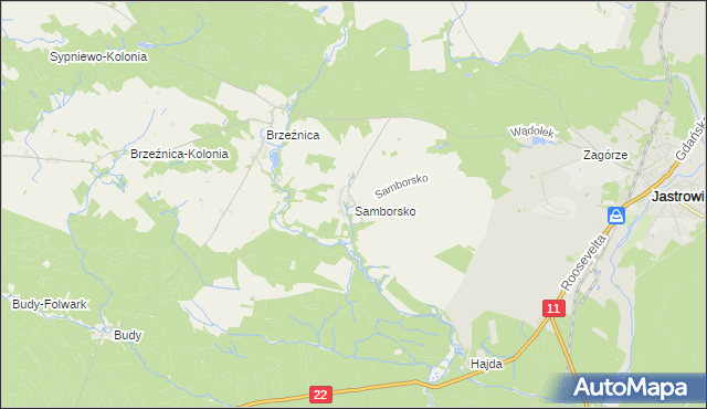 mapa Samborsko, Samborsko na mapie Targeo