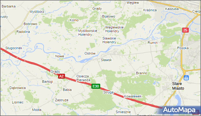 mapa Sławsk, Sławsk na mapie Targeo