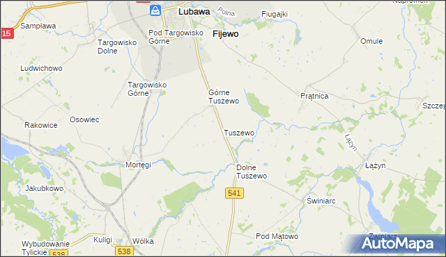 mapa Tuszewo, Tuszewo na mapie Targeo